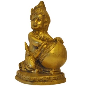 krishna-eating-butter-brass-statue