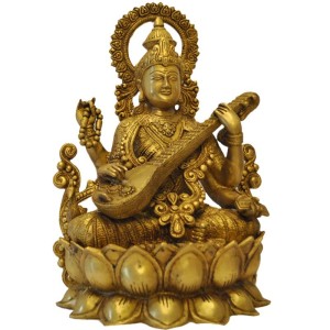 saraswati-sitting-on-lotus-brass-statue